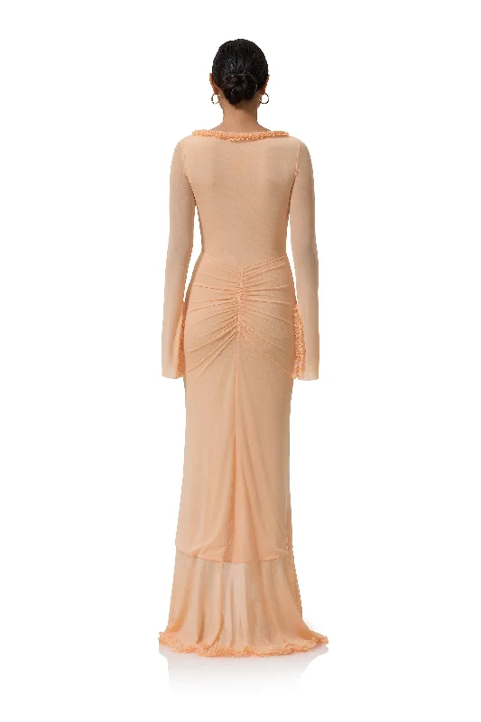 Cat Micro Ruffle Maxi - Peach Fuzz