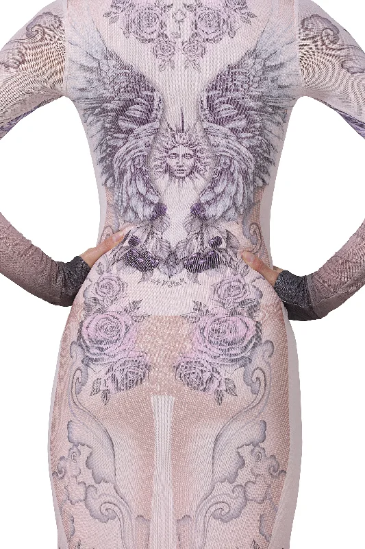 Evi Midi Dress - Lilac Tattoo