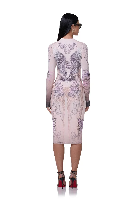 Evi Midi Dress - Lilac Tattoo