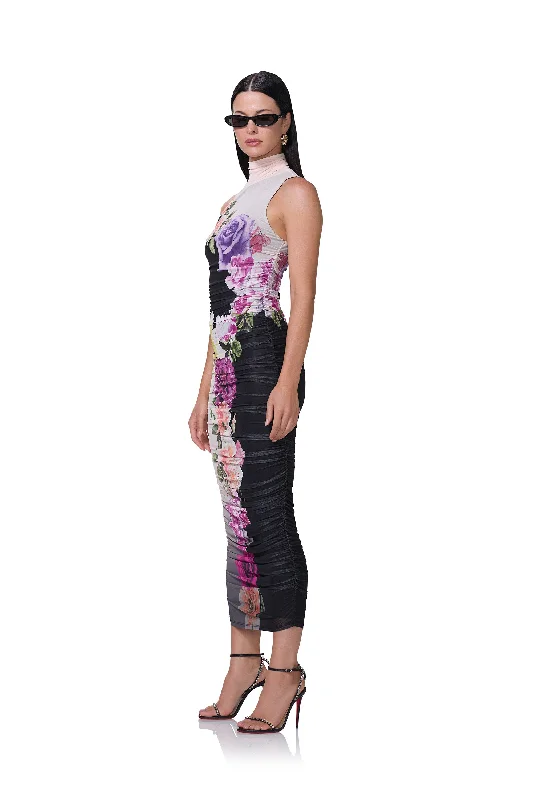 Fiorella Dress - Colorblock Floral