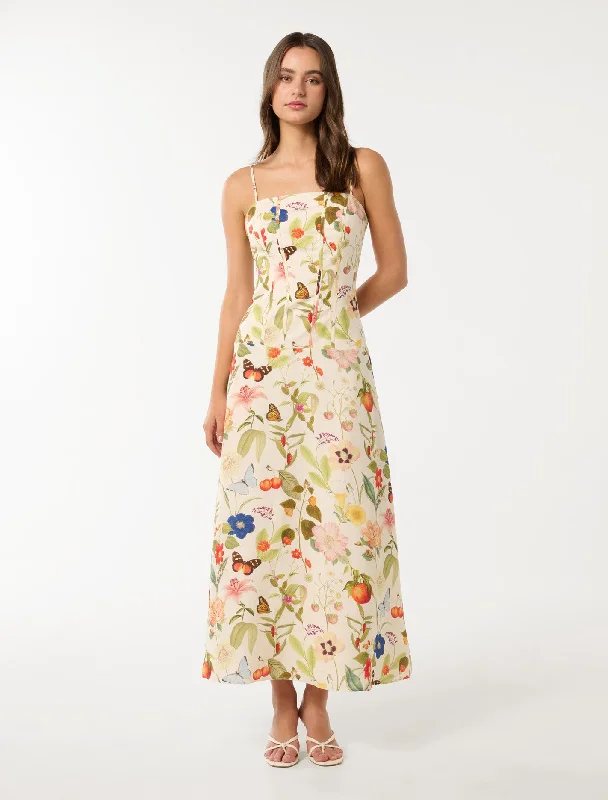 Flora Drop Waist Maxi Dress