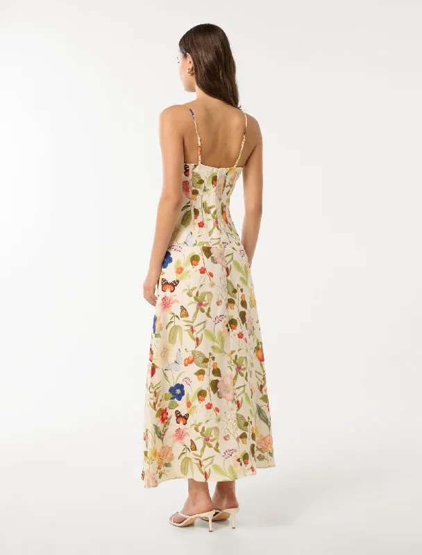 Flora Drop Waist Maxi Dress