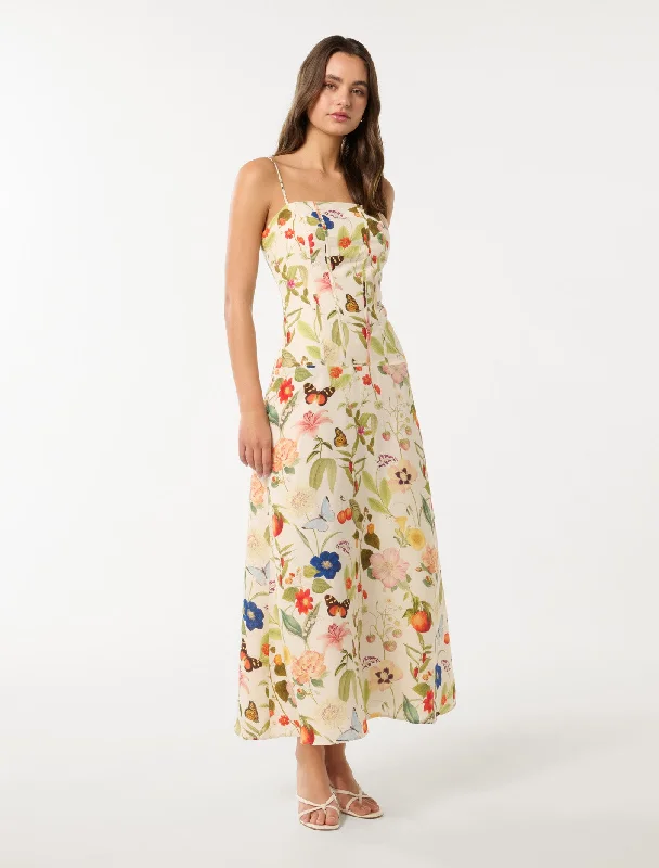 Flora Drop Waist Maxi Dress