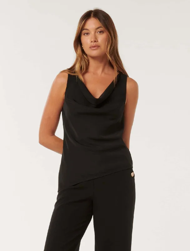 Kalinda Cowl Drape Tank Top