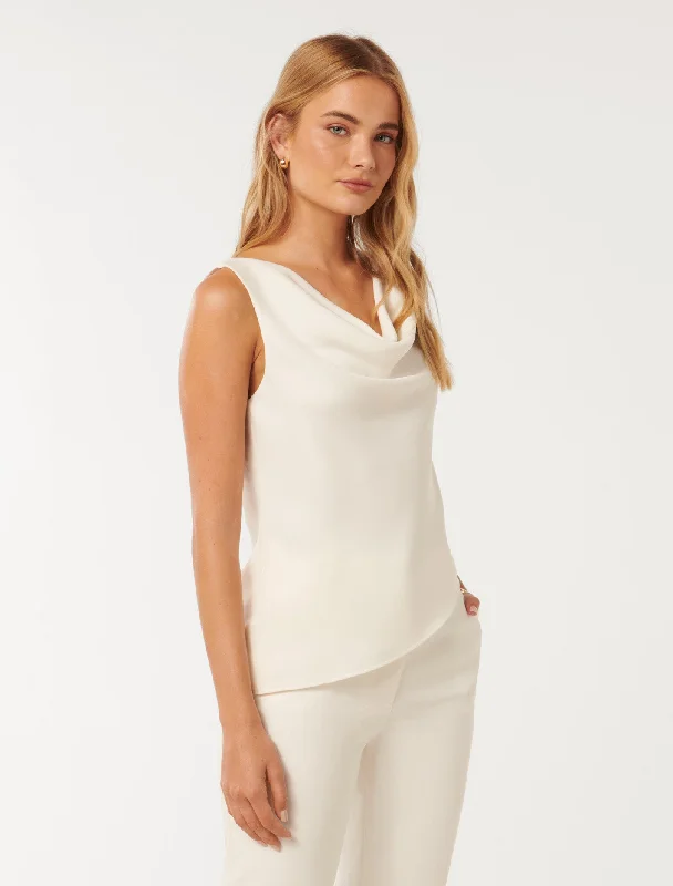 Kalinda Cowl Drape Tank Top