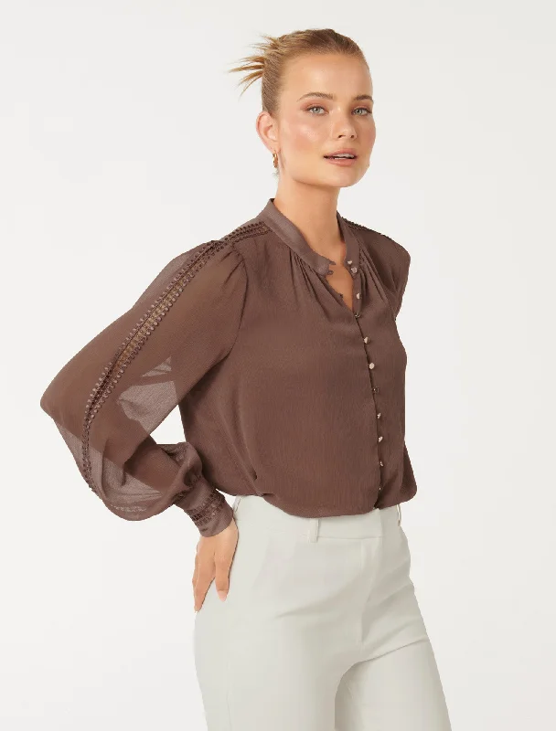 Simona Trim Sleeve Blouse