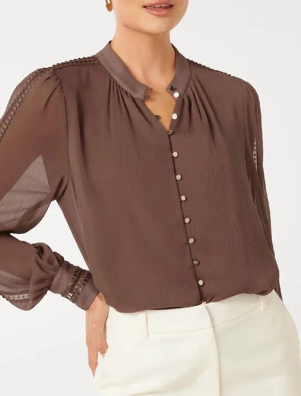 Simona Trim Sleeve Blouse