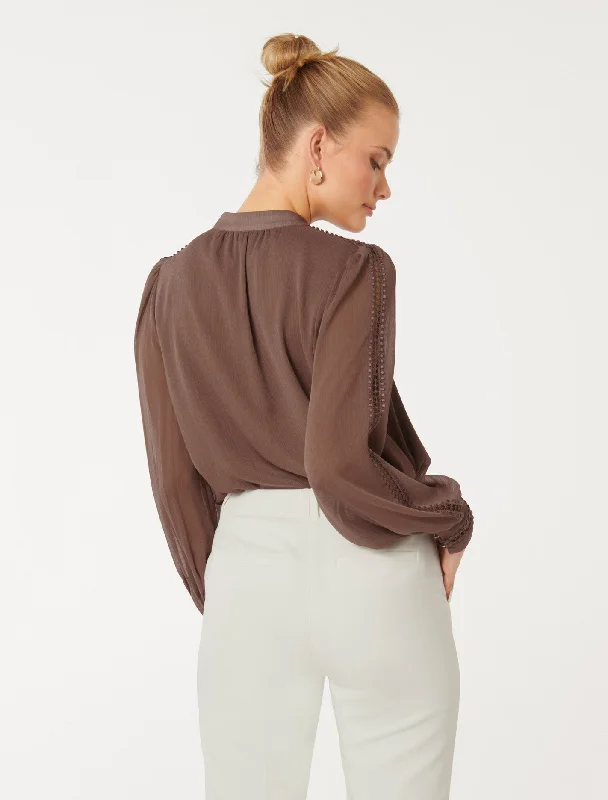 Simona Trim Sleeve Blouse