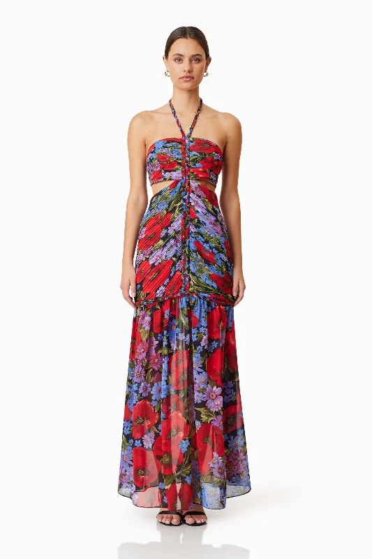 Thea Cocktail Maxi Dress In Red