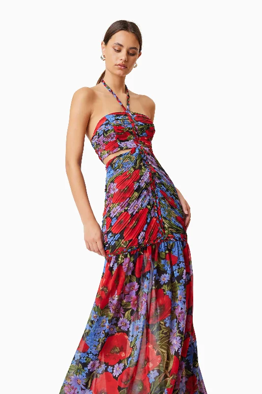 Thea Cocktail Maxi Dress In Red