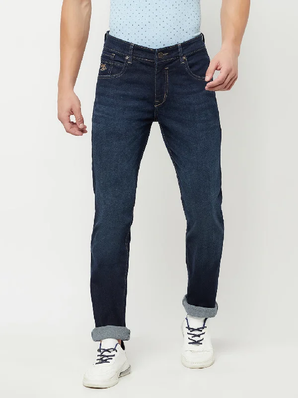 Cantabil Dark Carbon Blue Men's Denim