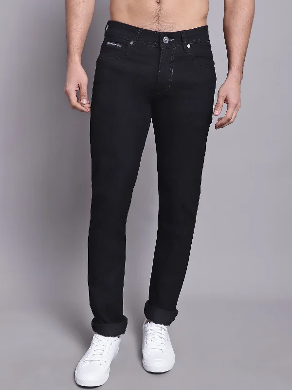 Cantabil Men Black Stretchable Jeans