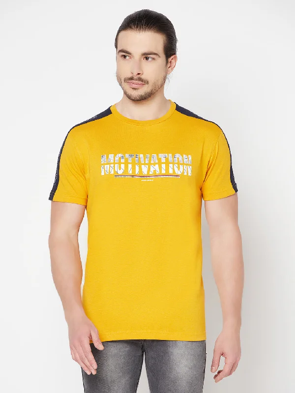 Cantabil Men's Mustard T-Shirt