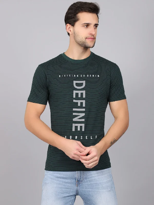 Cantabil Men's Bottle Green T-Shirt