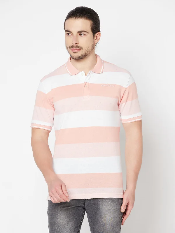 Cantabil Men's Light Pink T-Shirt