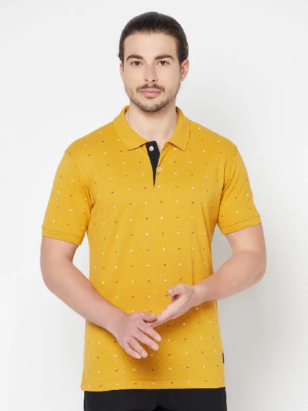 Cantabil Men's Mustard T-Shirt