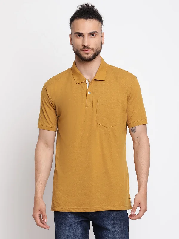 Cantabil Men's Mustard T-Shirt