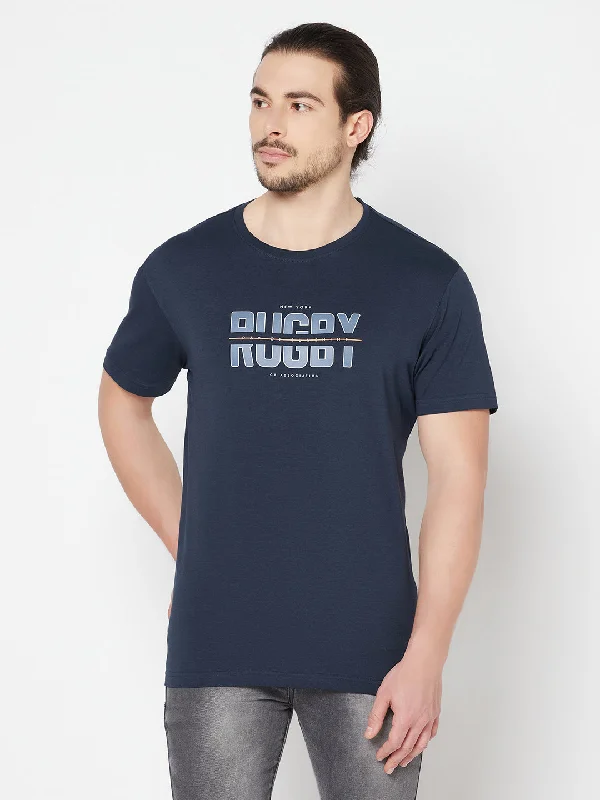 Cantabil Men's Navy T-Shirt