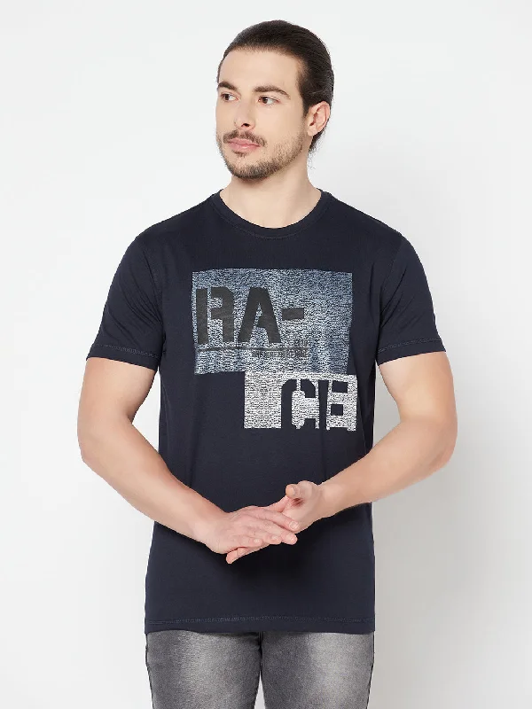 Cantabil Men's Navy T-Shirt