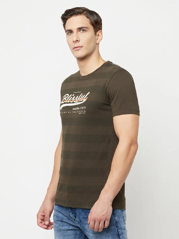 Cantabil Men's Olive T-Shirt