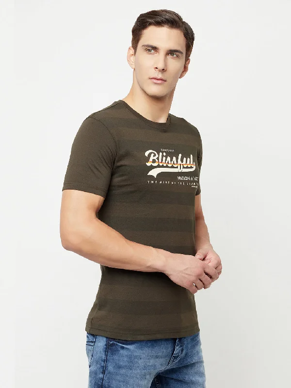 Cantabil Men's Olive T-Shirt