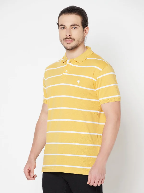 Cantabil Men's Yellow T-Shirt