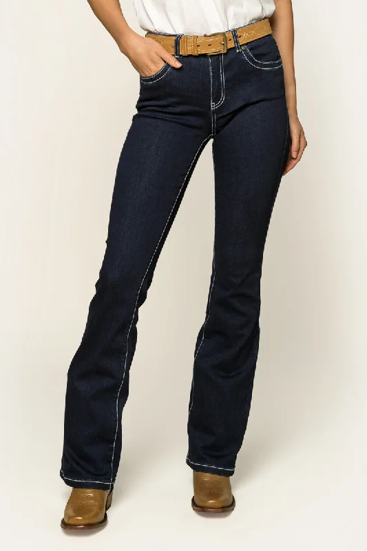 Caroline Womens Mid Rise Bootleg Jean - Indigo Blue