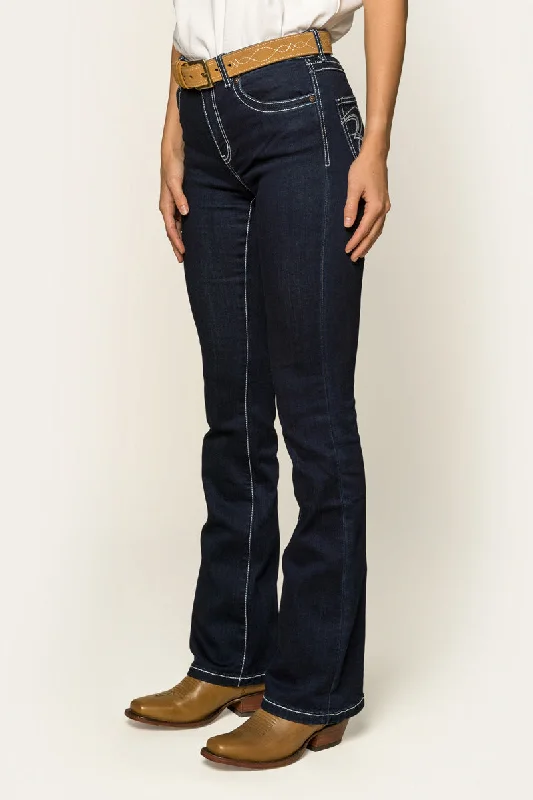 Caroline Womens Mid Rise Bootleg Jean - Indigo Blue