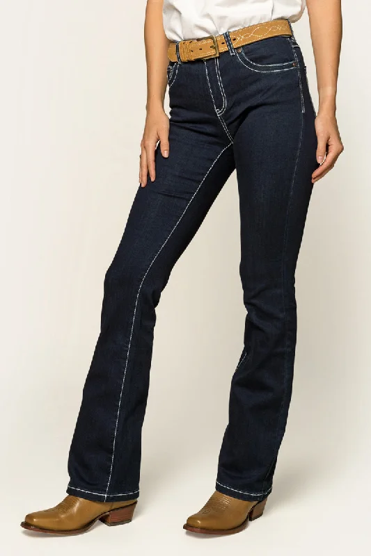 Caroline Womens Mid Rise Bootleg Jean - Indigo Blue