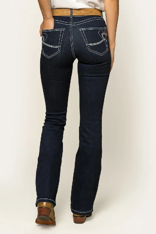 Caroline Womens Mid Rise Bootleg Jean - Indigo Blue