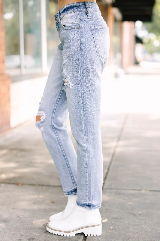 KanCan: Talk About It Light Wash Boyfriend Jeans