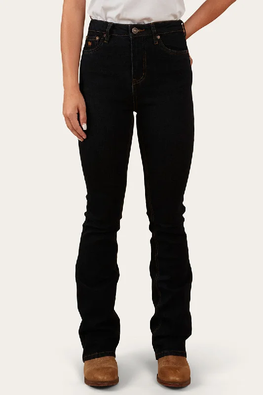 Penny Womens High Rise Bootleg Jean - Dark Blue