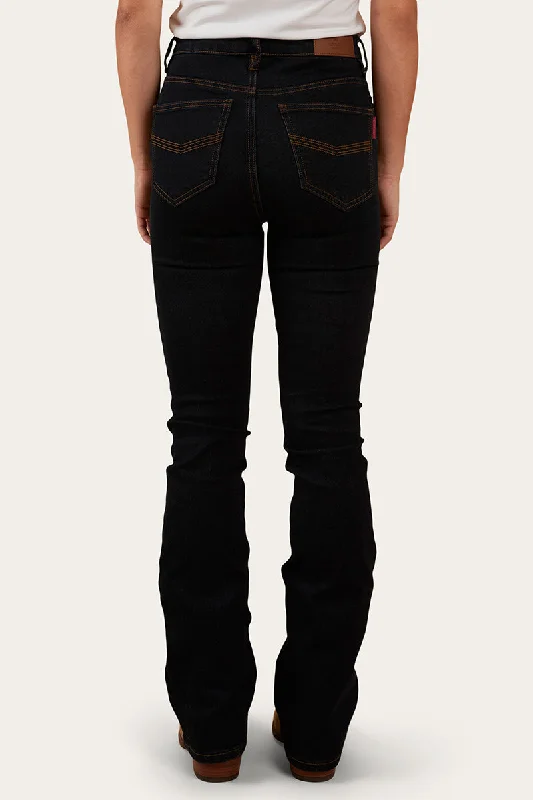 Penny Womens High Rise Bootleg Jean - Dark Blue