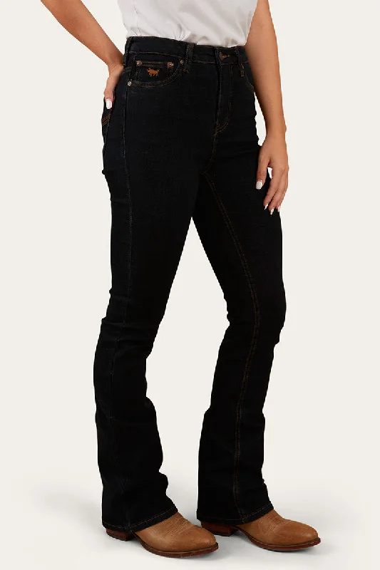 Penny Womens High Rise Bootleg Jean - Dark Blue