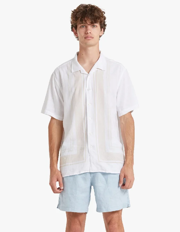 Charlie S/S Shirt - White/Peach