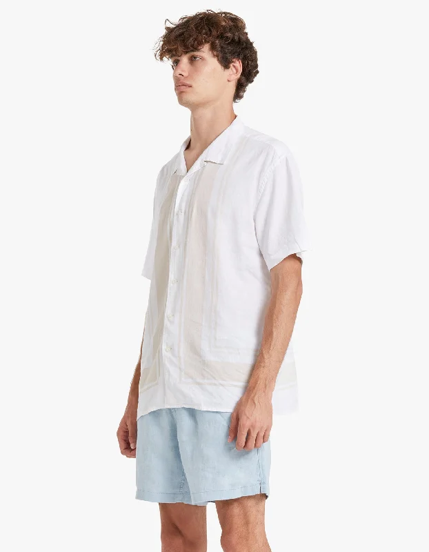 Charlie S/S Shirt - White/Peach