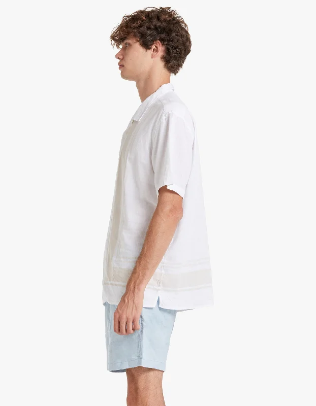 Charlie S/S Shirt - White/Peach