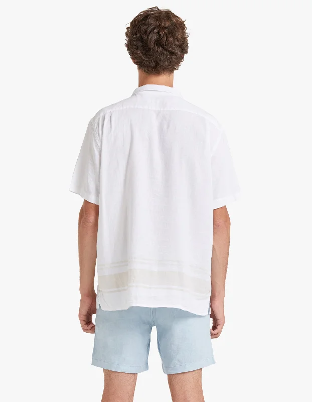 Charlie S/S Shirt - White/Peach