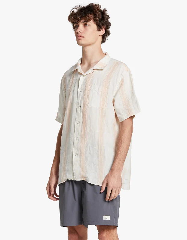 Driftwood S/S Shirt - Peach Stripe