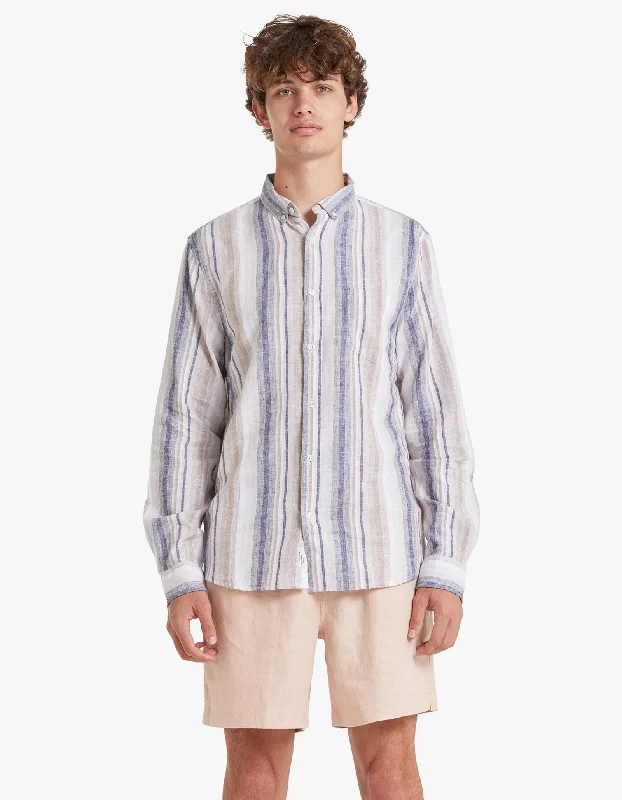 Lassen Linen Shirt - Blue/Natural