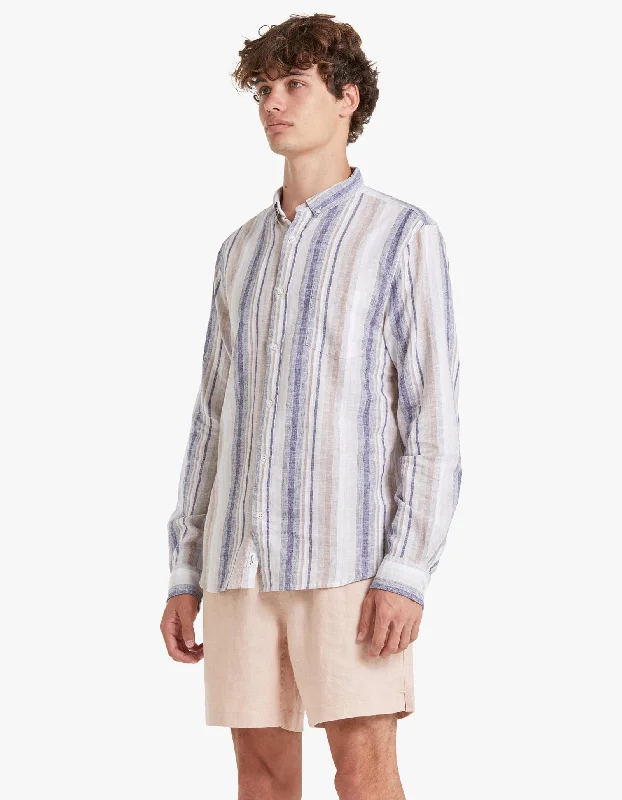 Lassen Linen Shirt - Blue/Natural