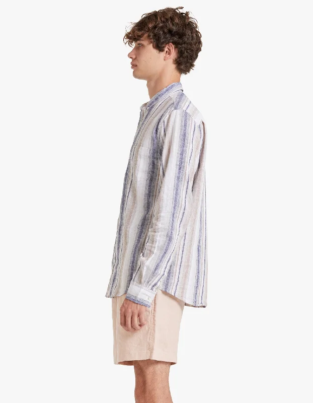 Lassen Linen Shirt - Blue/Natural