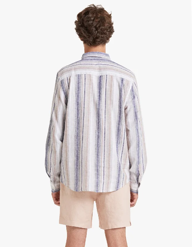 Lassen Linen Shirt - Blue/Natural