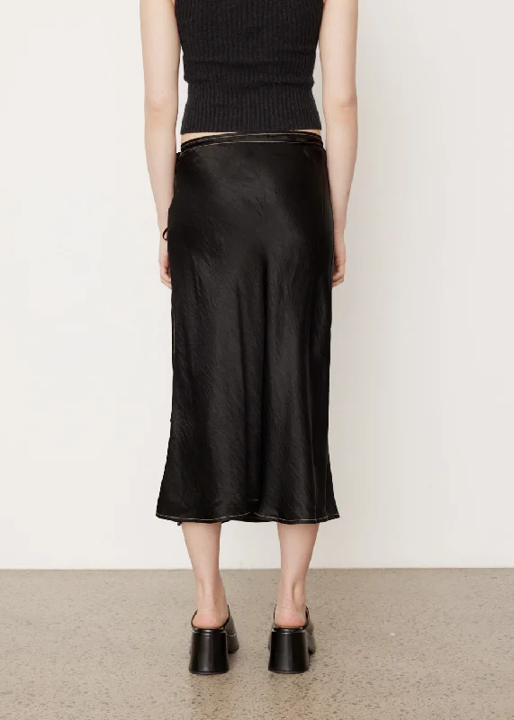 Lala Text Wrap Midi Skirt