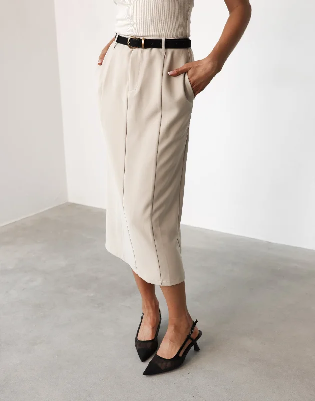 Brigitte Midi Skirt (Latte)