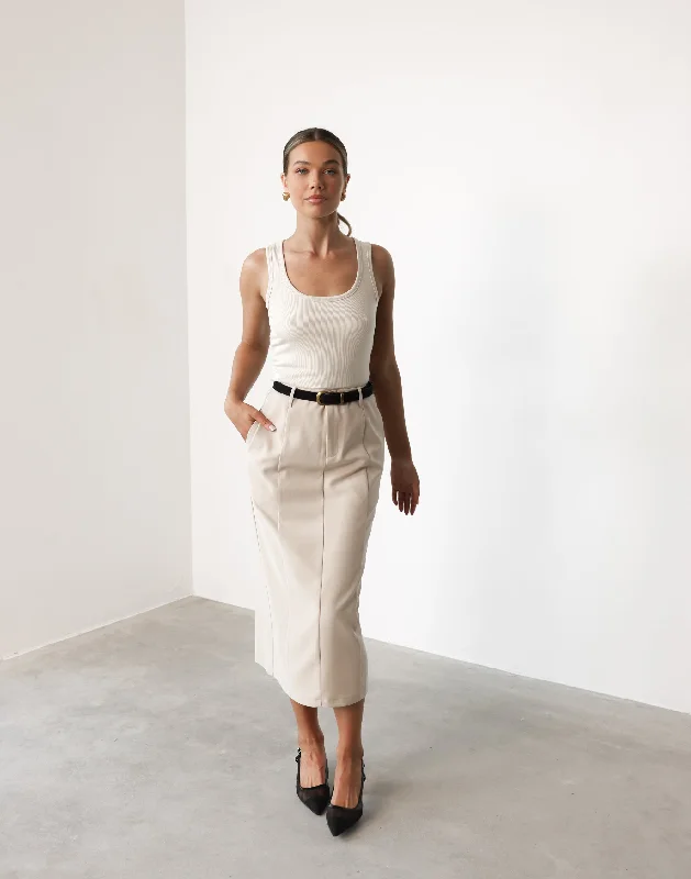 Brigitte Midi Skirt (Latte)