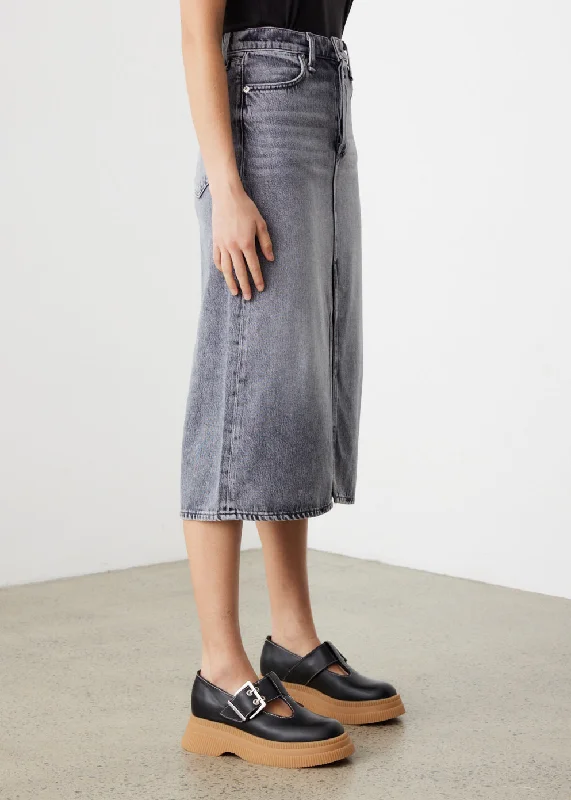 Broken In Denim High-Rise Skirt