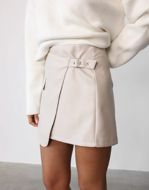 Kamala Mini Skirt (Cream PU)