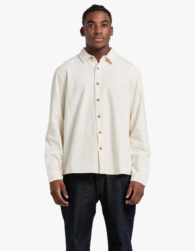 Washed Twill Shirt - Porcelain