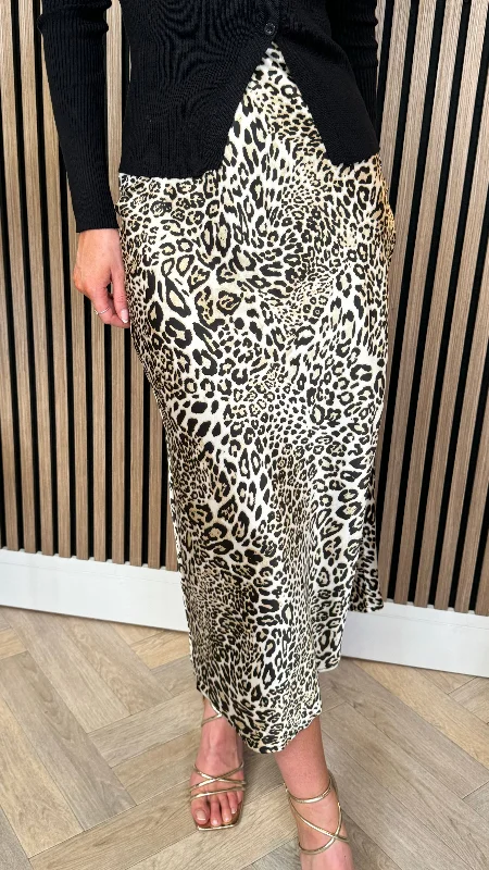 Meg Mixed Leopard Print Slip Skirt